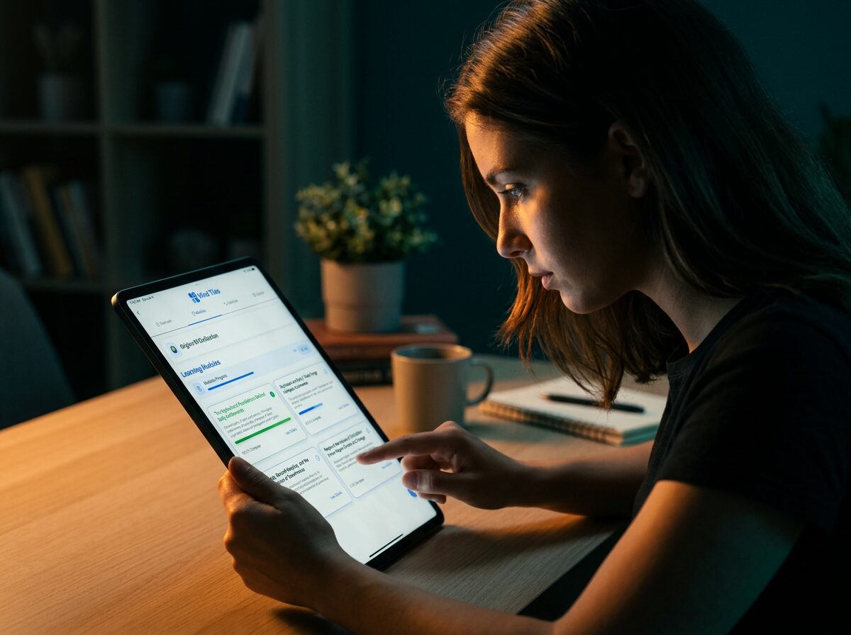 An AI-powered personalized learning path on Mind Tiles adapting to a learner's goals
