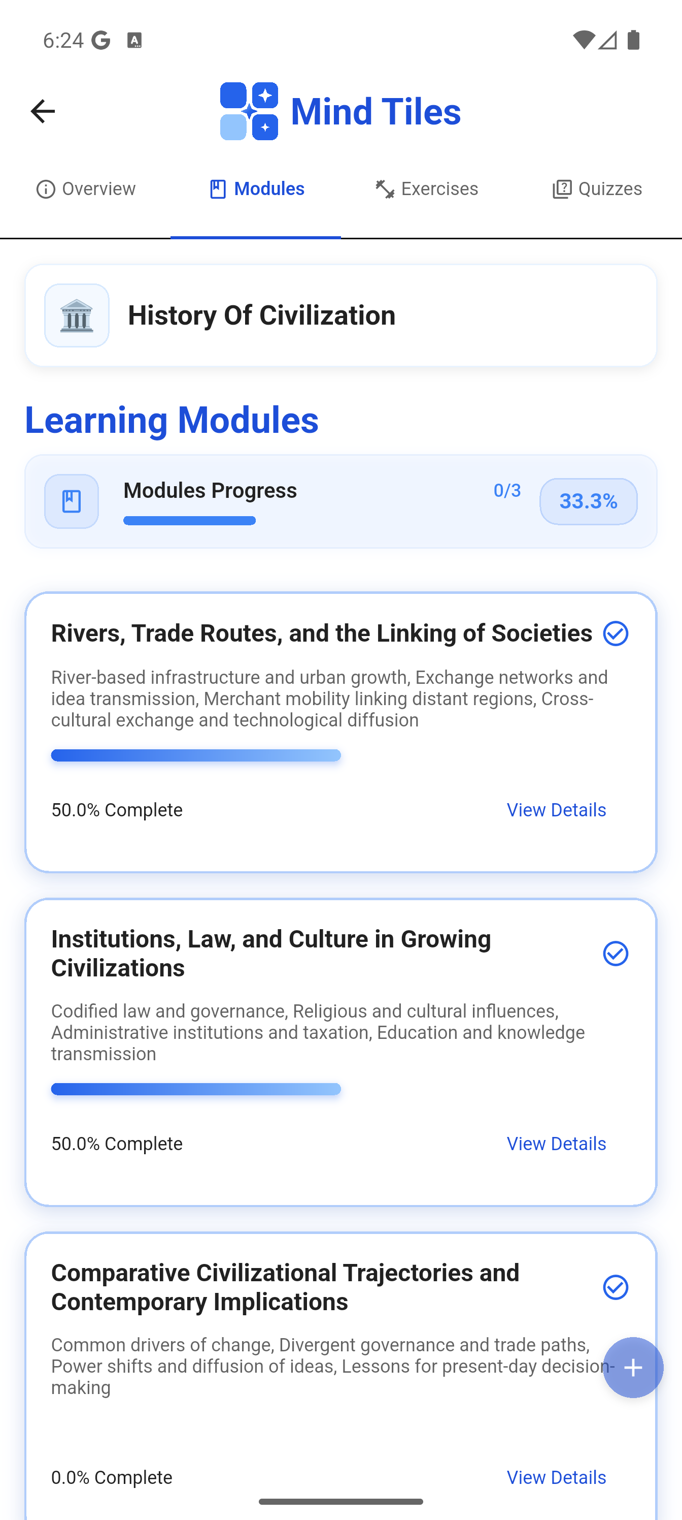 Interactive exercises