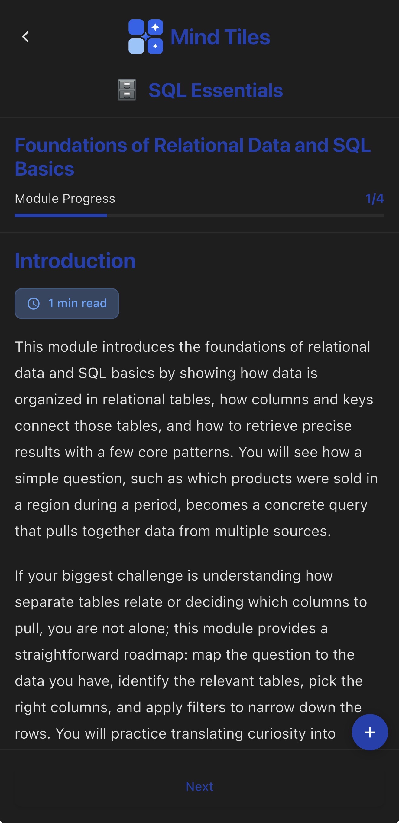 Focused Learning Modules