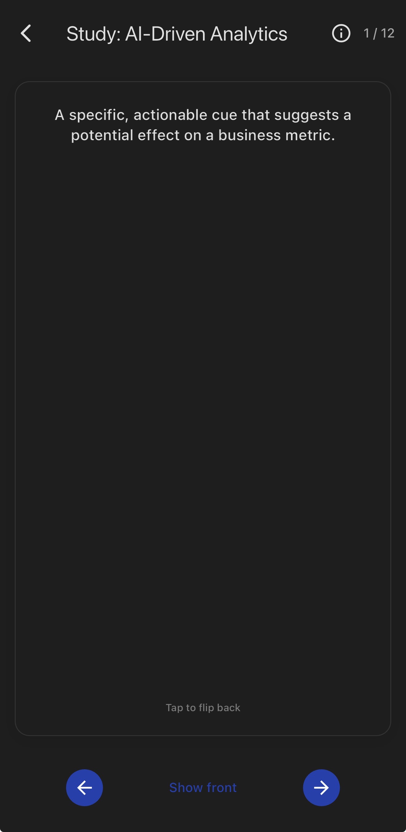 Flash card – front