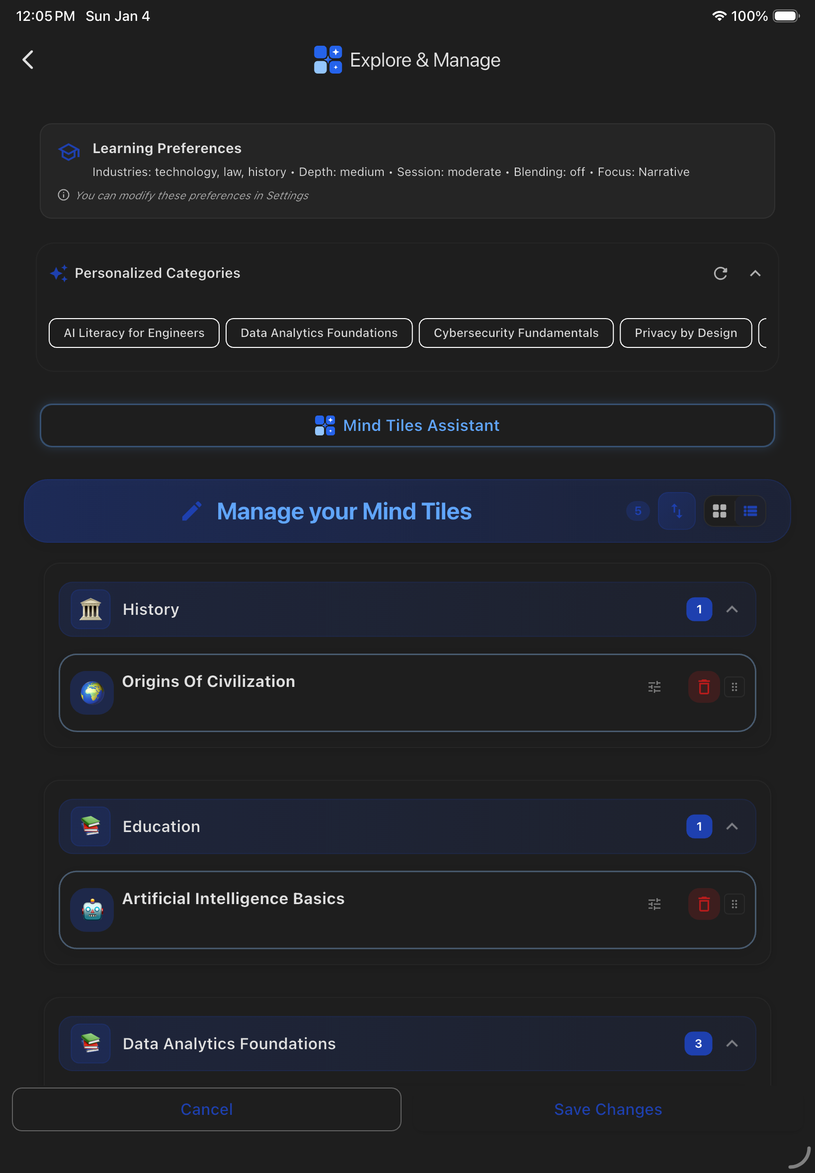 Explore Topics - Dark Mode